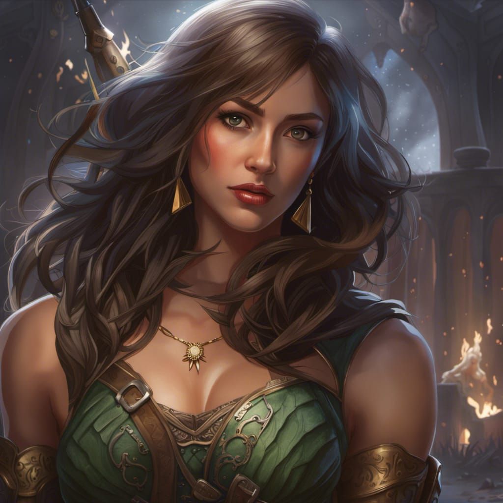 Voluptuous Orc Girl: Dark Fantasy Concept Art