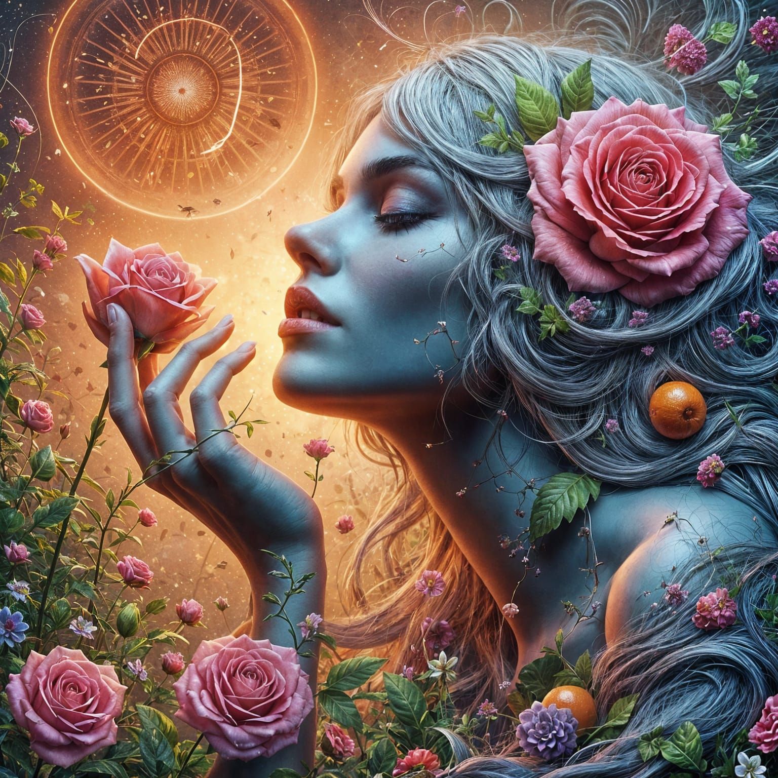 A Surrealistic Fantasy of a Woman with Fleur de Pluie, Inspi...