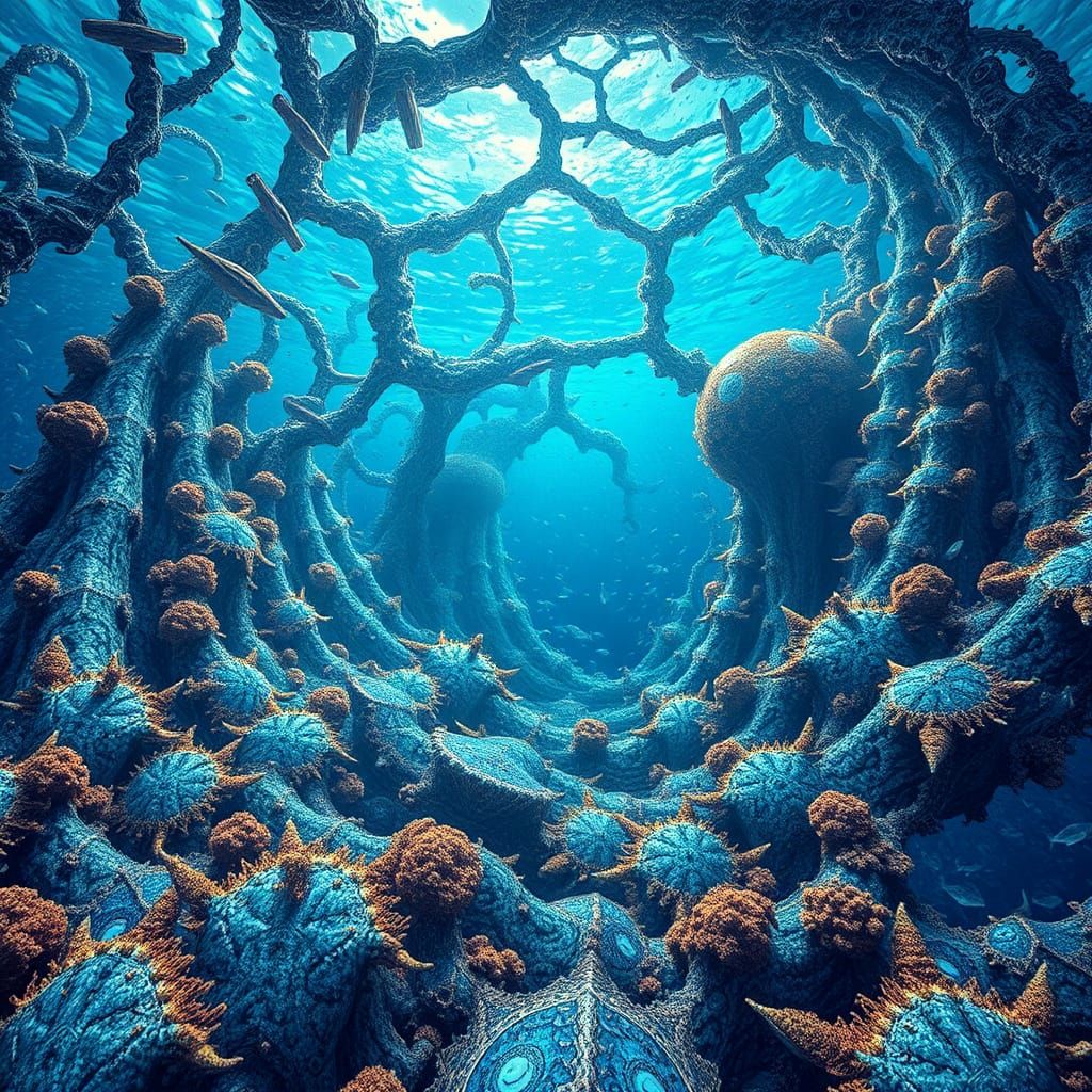 Ocean's Surreal Wonders in Fractal Detail