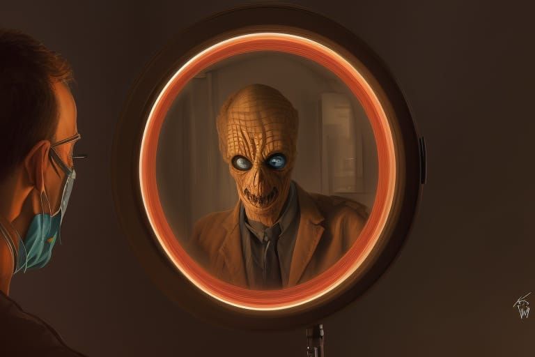 Doctor's Reflection: 3D Rendered Eldritch Horror