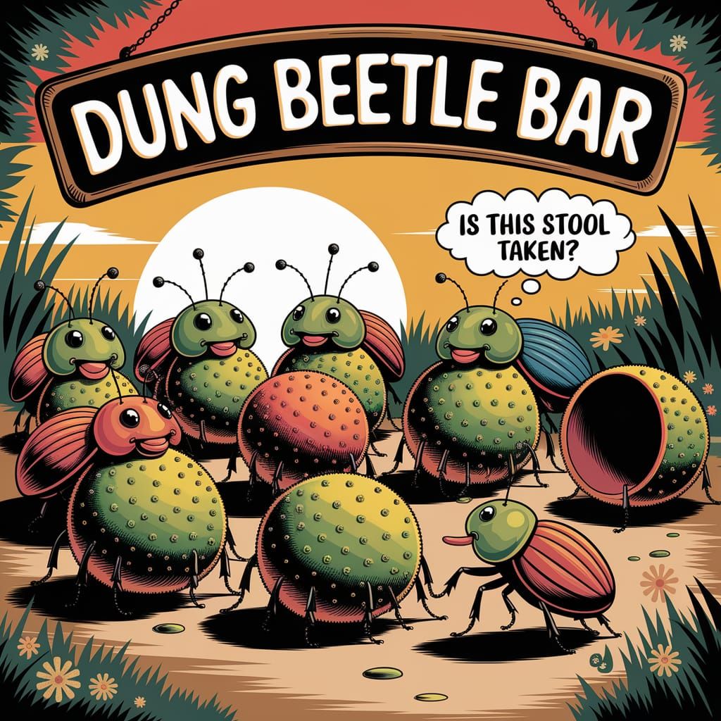 Dung Beetles at the Dung Beetle Bar