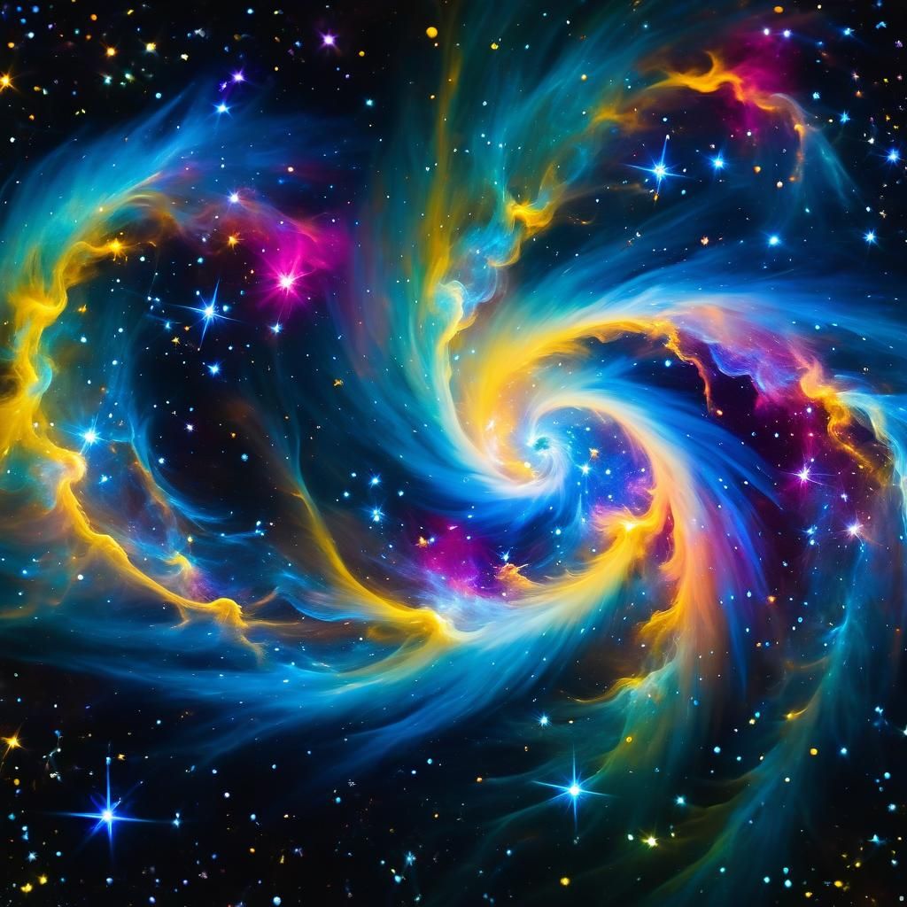 Abstract Cosmic Surrealism in Dreamlike Colors