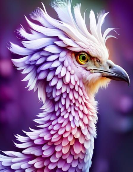 Floral Phoenix Bird in Vibrant Colors