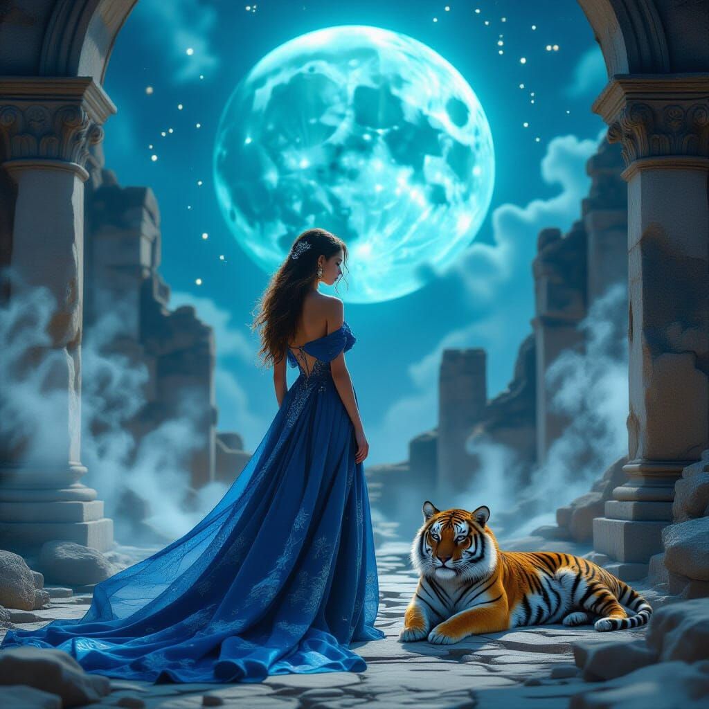 Enchanting Fantasy Painting: Girl by Teal Moon