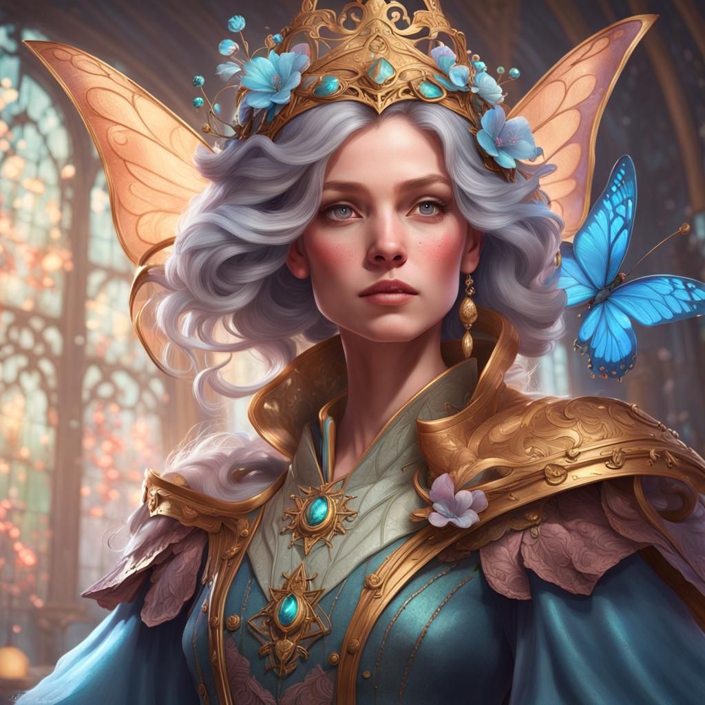 Fairy Godmother Portrait in Art Nouveau Style