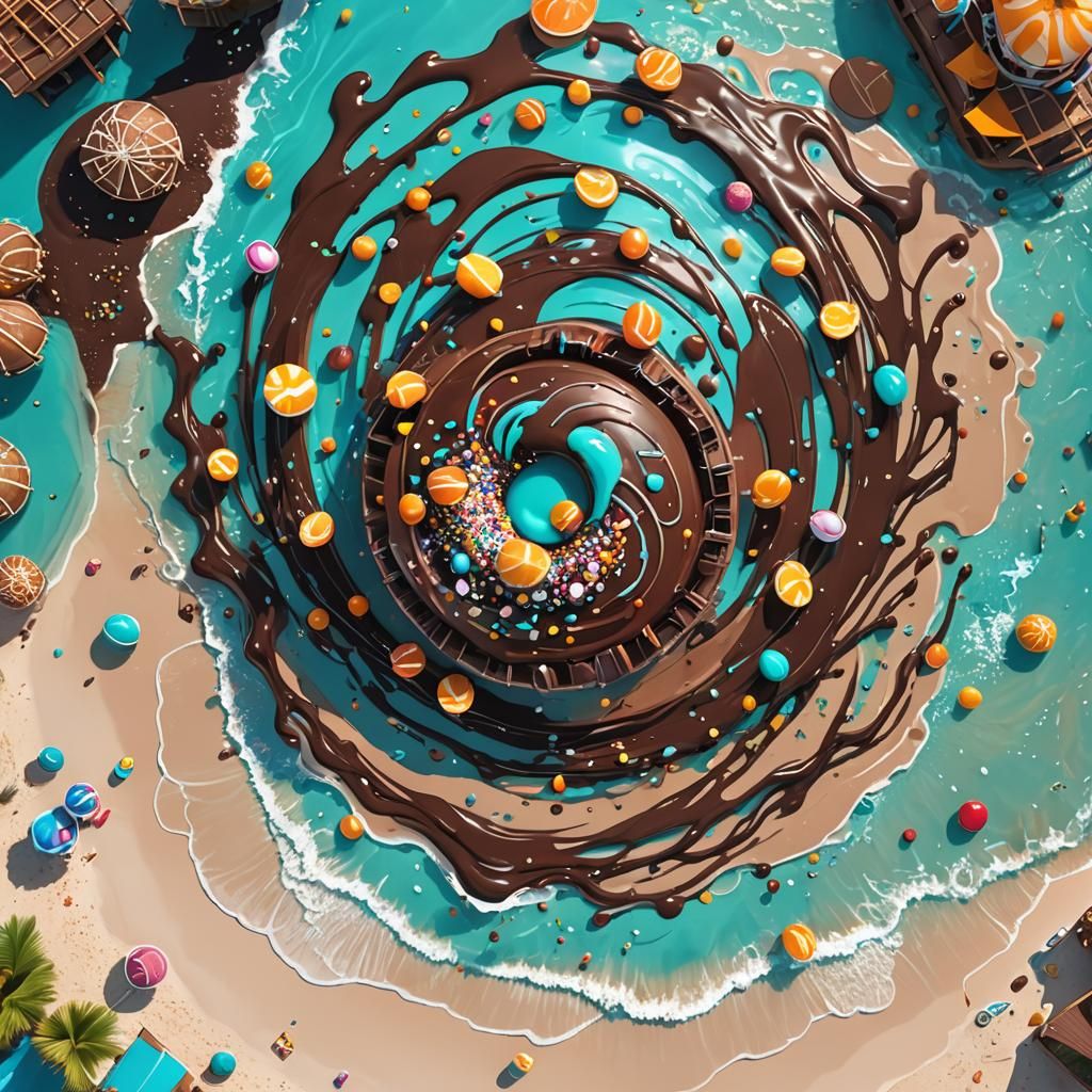 Glowing Chocolate Soars Above Mexican Caribbean Beach