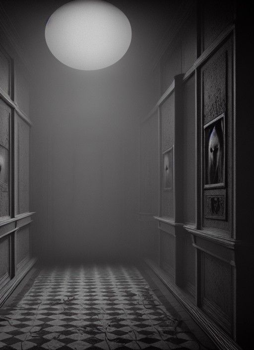 Haunted Asylum: A Horror Art Illustration