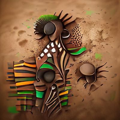 Textured Mud Art Abstract Piece