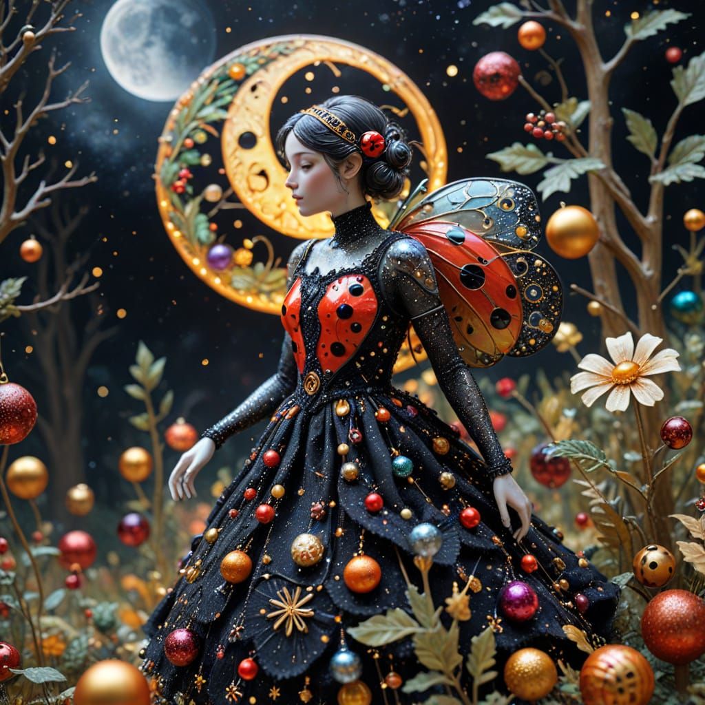 Art Nouveau Ladybug in Klimt-Inspired Dress Enters Magical F...