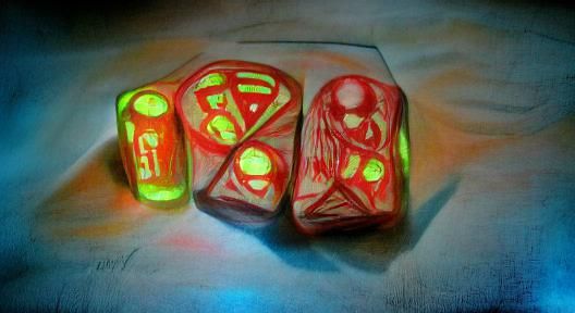 Dice of Fate: Charcoal Art Deco Renaissance