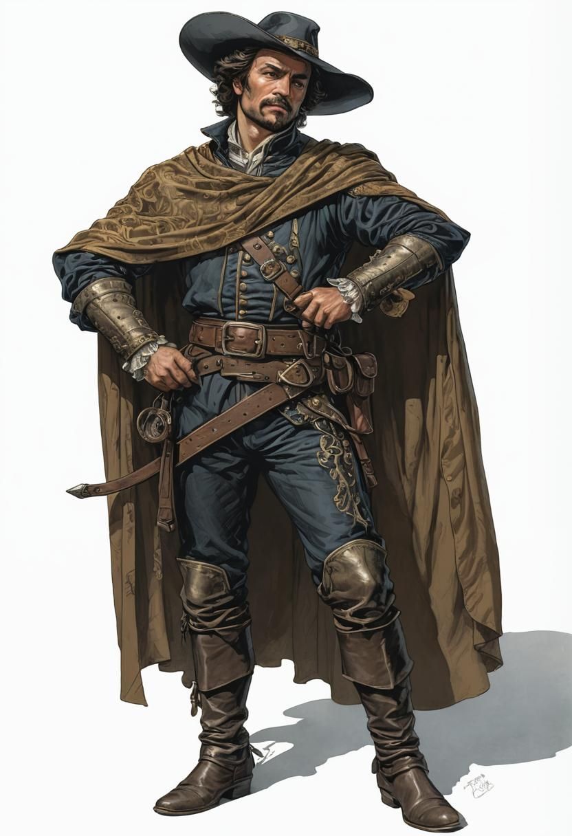 17th Century French Scoundrel in Cinematic Digital Art