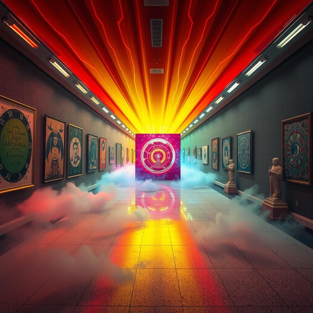 Surreal Metro Museum with Galaxy Resin Floor