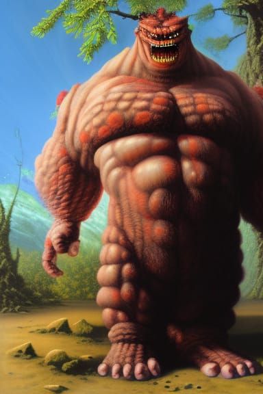 Giant Hairy Monster Hulk with Fisheye Lens