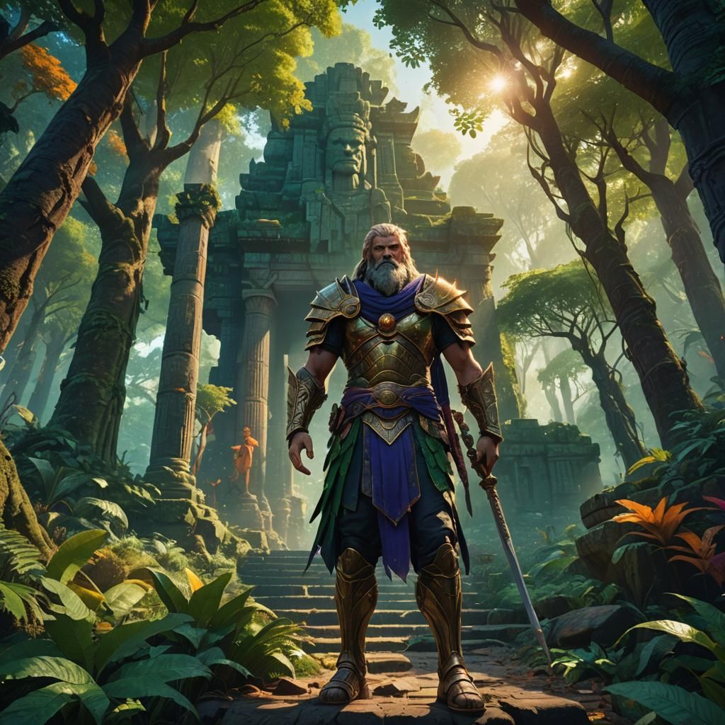 Gilgamesh's Forest Quest: Fantasy Concept Art