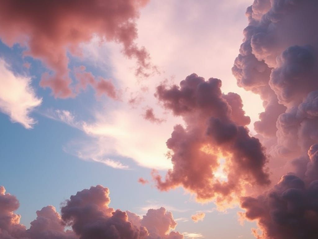 Dreamy Pastel Sky with Majestic Clouds