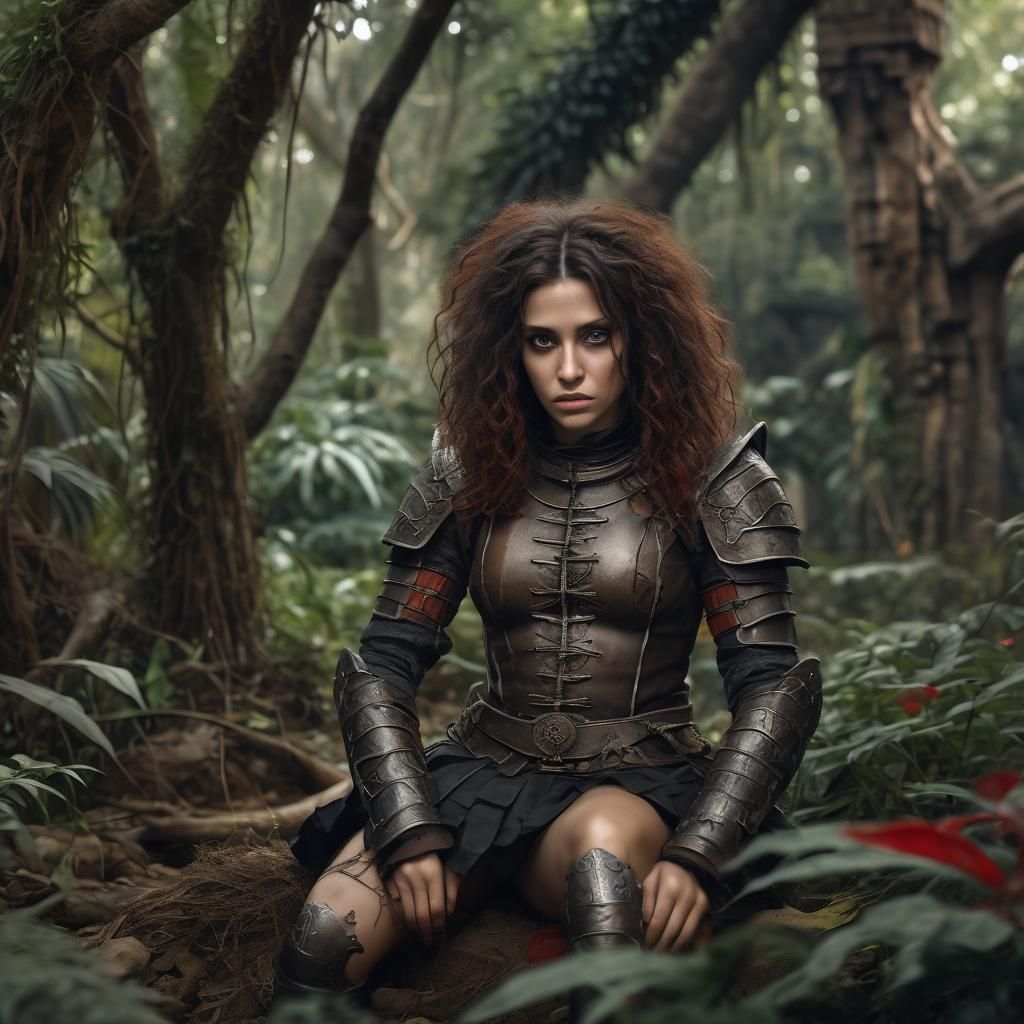 A hyperrealistic 8k medieval fantasy photo of a wild human w...