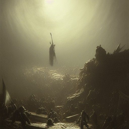 Horror Battle Scene in Doré Style