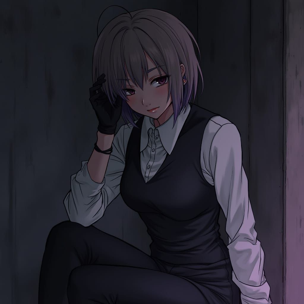 Mysterious Woman in Darkened Chamber