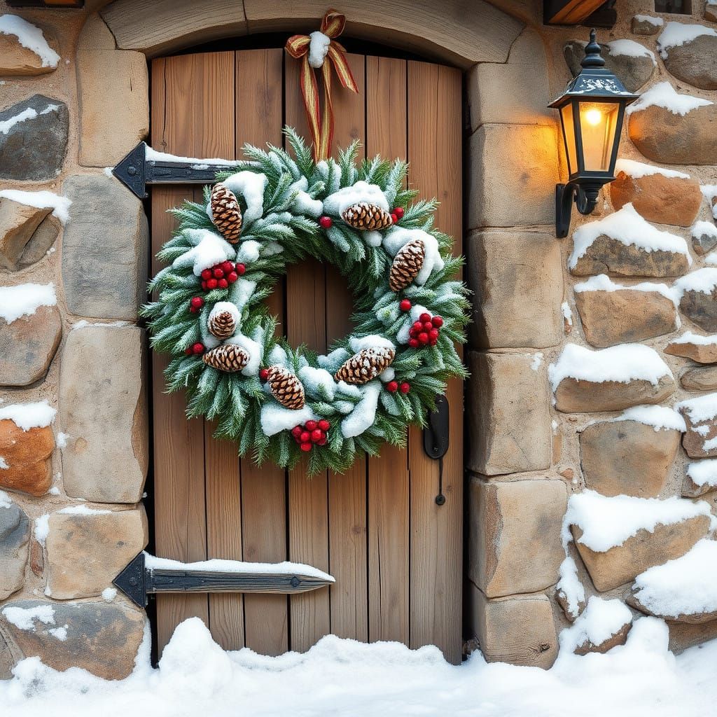 Whimsical Winter Wonderland Cottage Scene