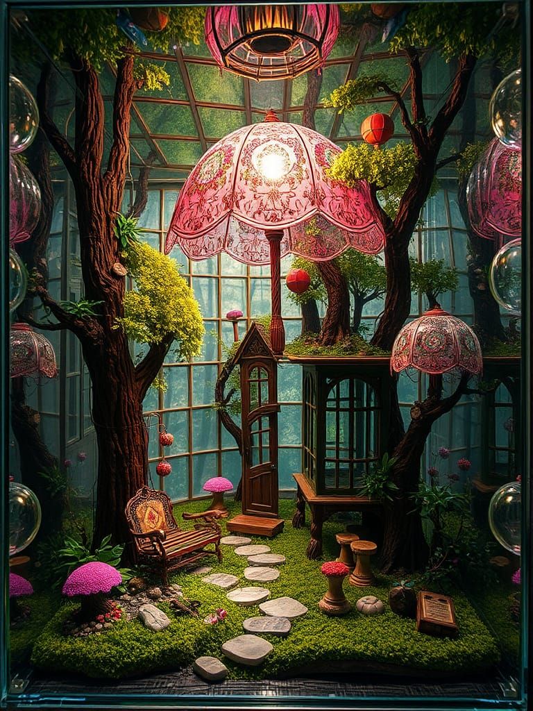 Enchanted Treehouse in Glass Box: Anarchitecture