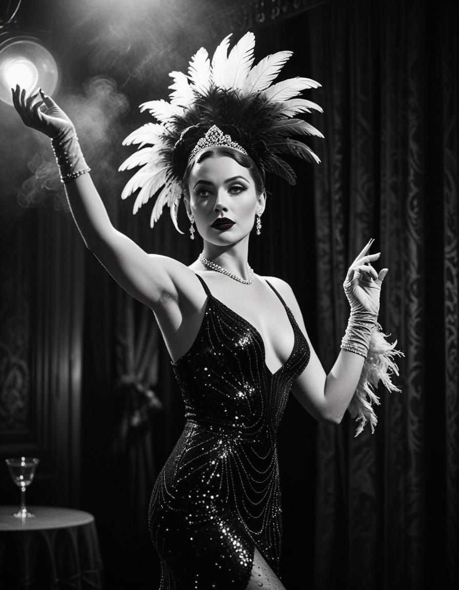 Cabaret Dancer in Noir Style