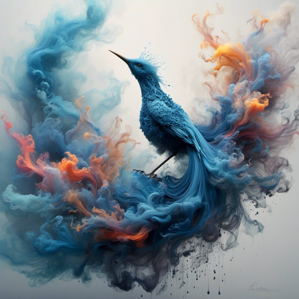 Blue Bird Rising: Exquisite 3D Digital Art