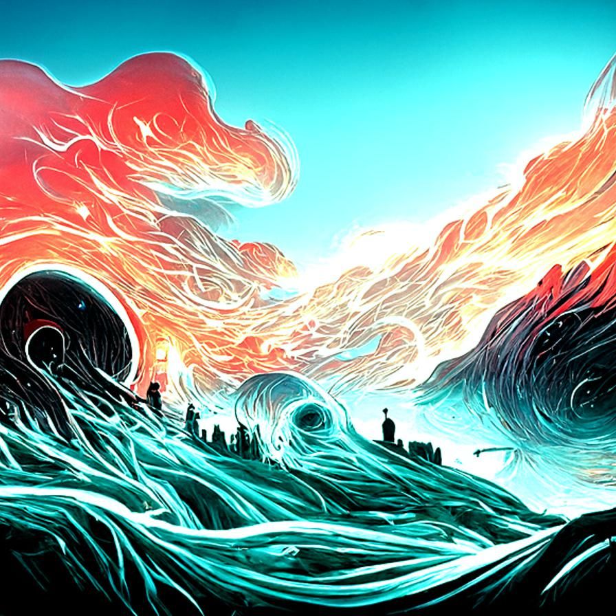 Cosmic Wormhole in Dark Digital Art Style