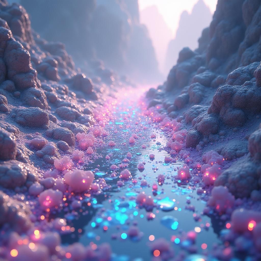 Infinite Expanse of Iridescent Crystals: Matte Painting