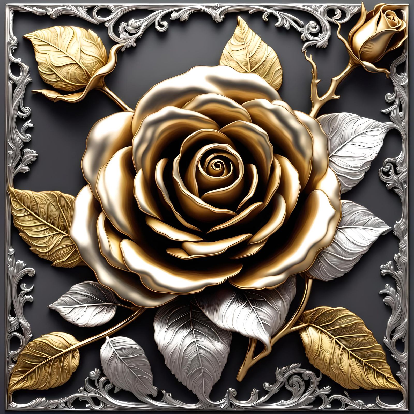 Gold and Silver Rose