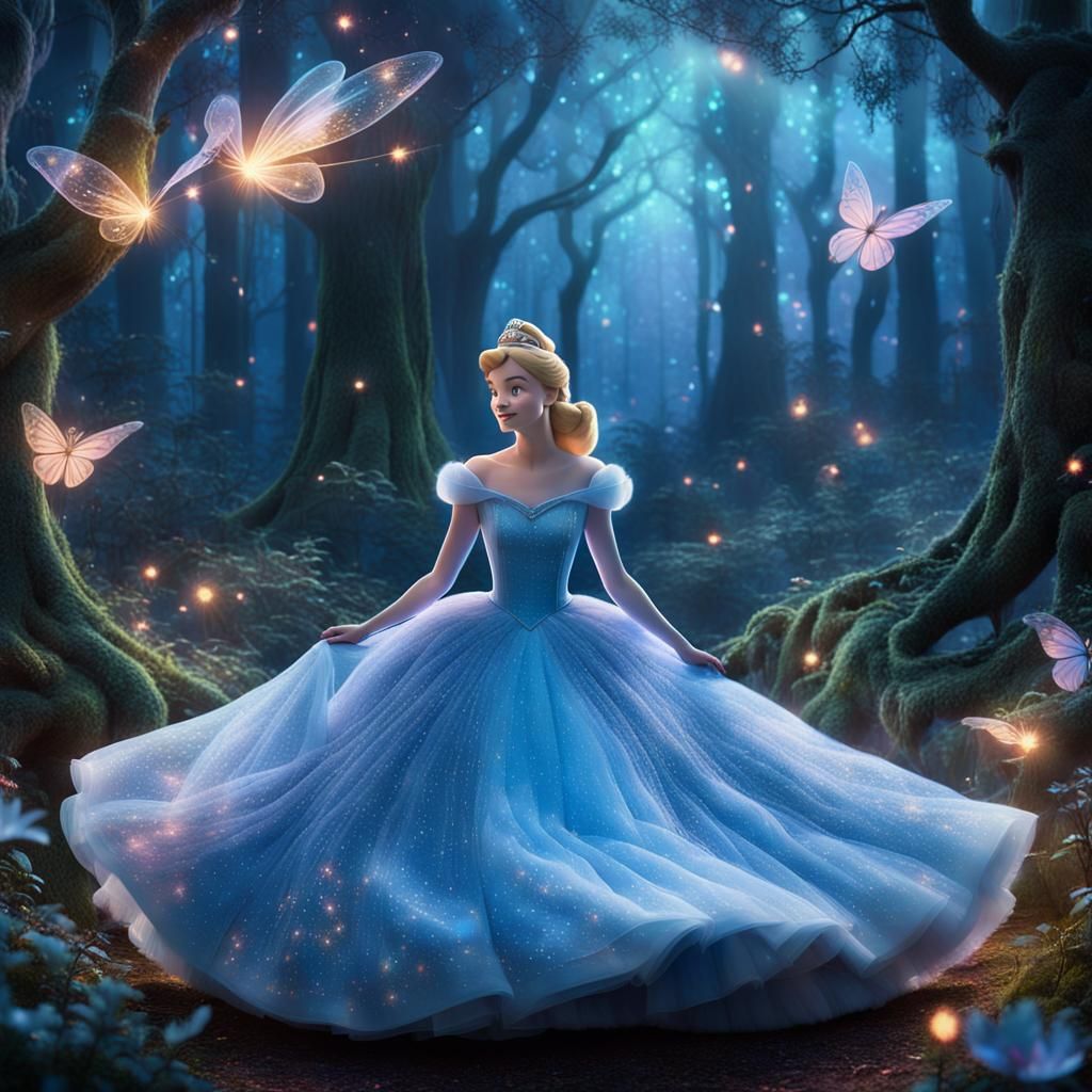 Cinderella in Mystical Forest: Animated Film Still
