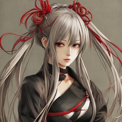 Anime Style Girl with Pigtails