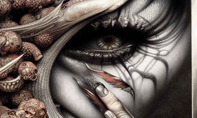 Infernal Gaze: A Devil's Eye in Art Nouveau Style