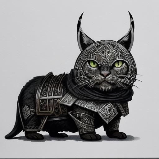 Viking Mouse and Cat Ink Comic Art