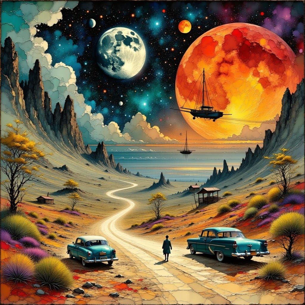 Road to Mars: Surreal Journey in the Clouds