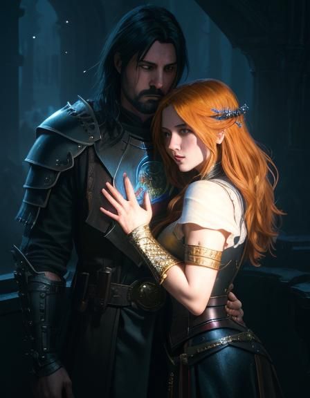 Fantasy Knight and Damsel Digital Painting