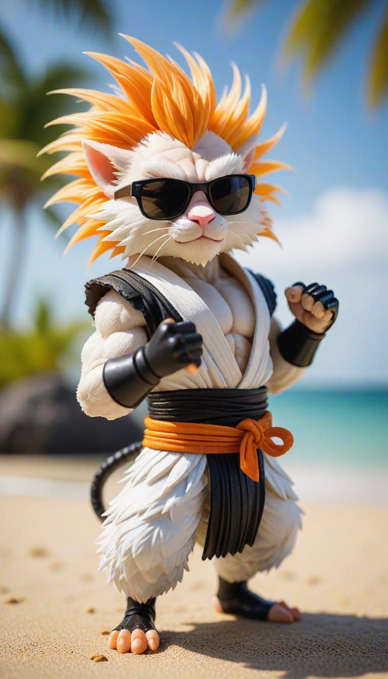 Sayan Majin in Tropical Paradise with Soft Features