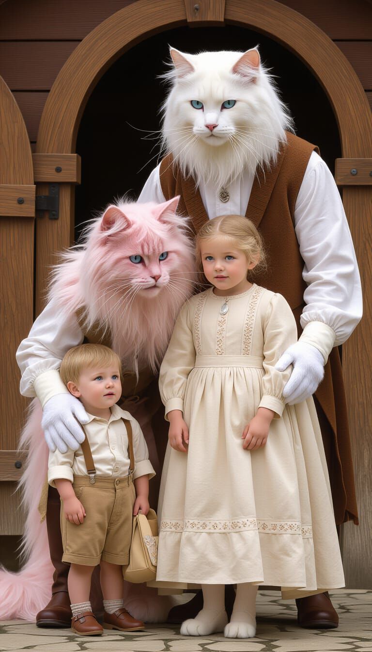 Cat Family Protects Glowing Dragon Egg in Jungle