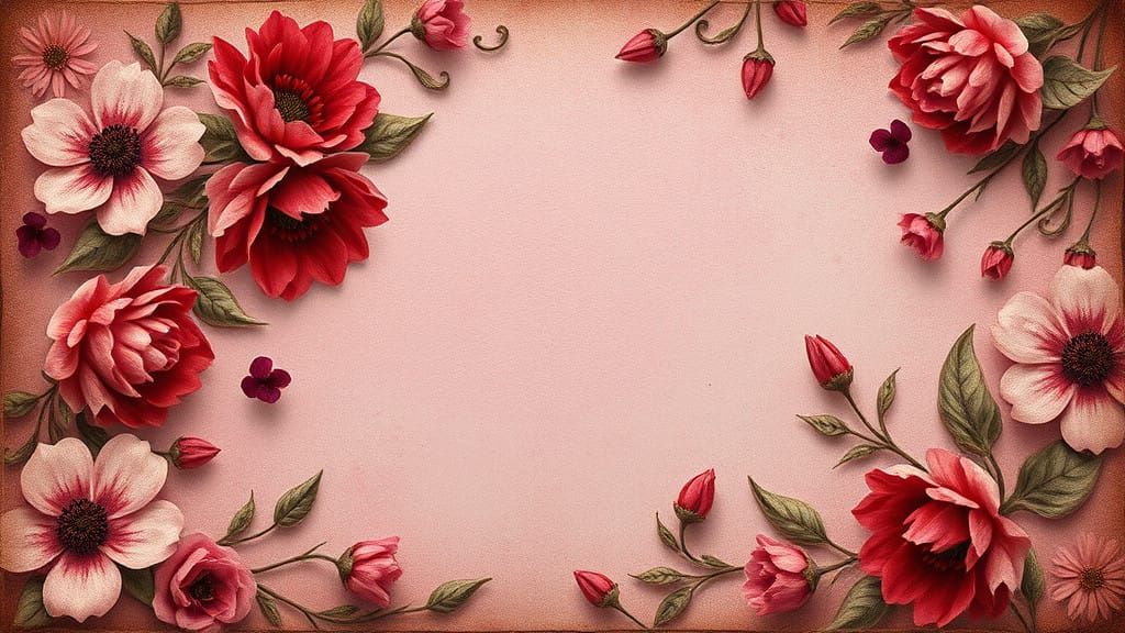 Whimsical Floral Fantasy in Vintage Style