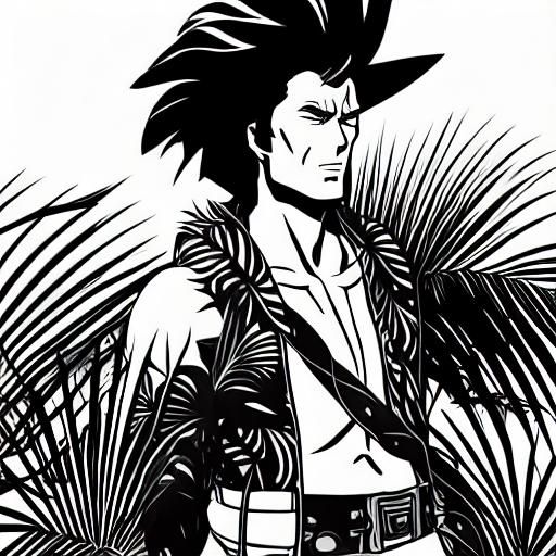 Clint Eastwood B&W anime Hawaiian  Tropical, beautiful, rela...