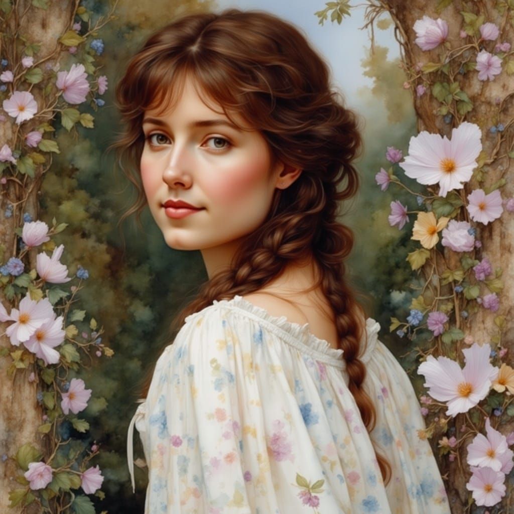 Warm Smile in Whimsical Watercolor Style