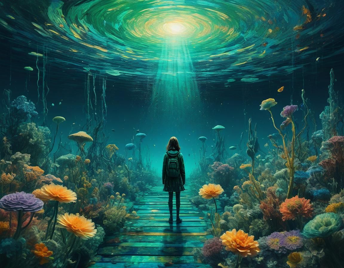 Ethereal Floral Landscape in Abstract Surreal Style