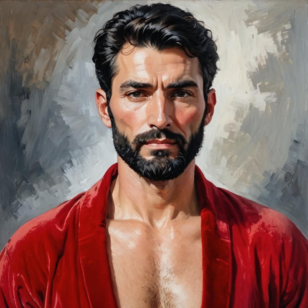 Portrait of Two Men in Impasto Oil Painting Style