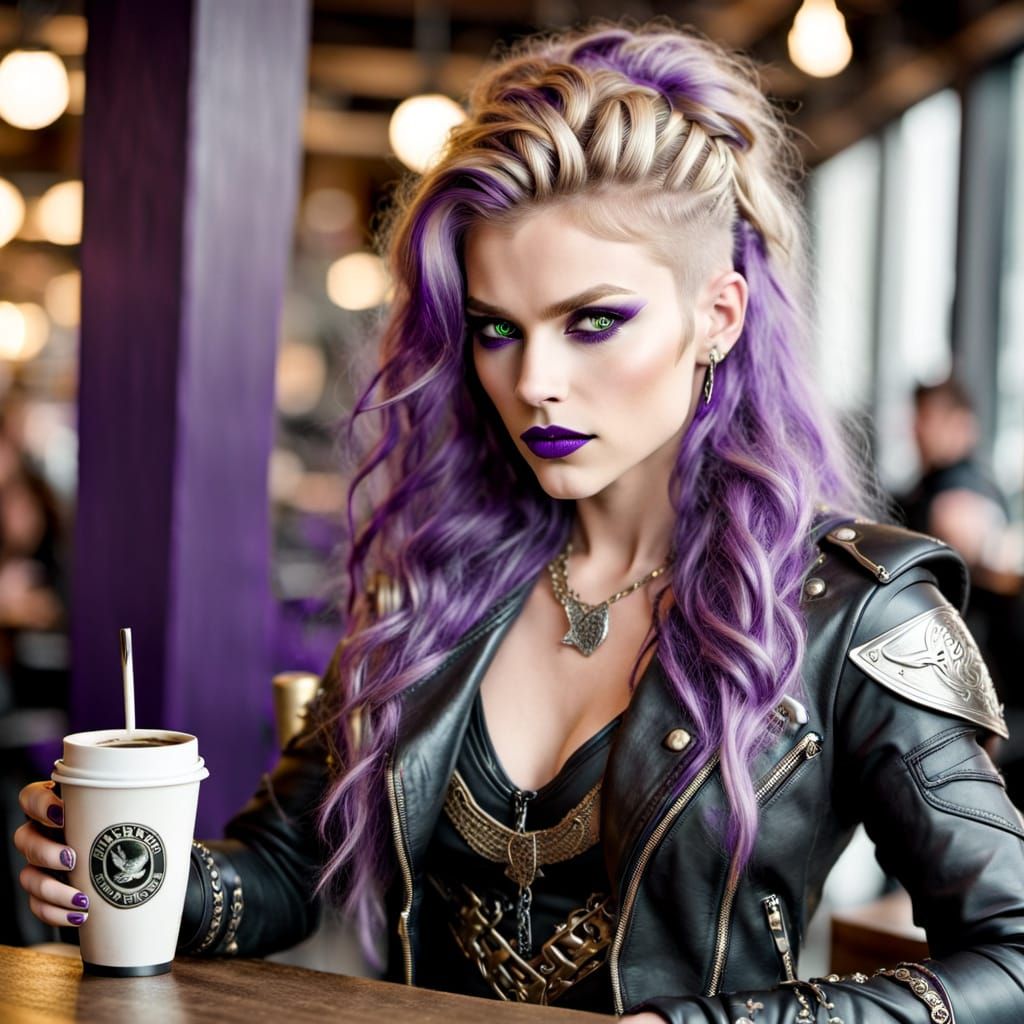 Gothic Viking Goddess with Heavy Metal Style