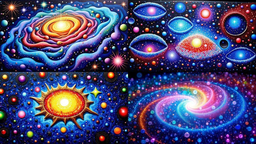 Celestial Mosaic with Eerie Glow and Healing Properties