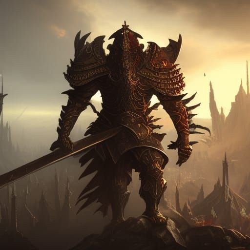 Detailed Evil Knight Fantasy Concept Art