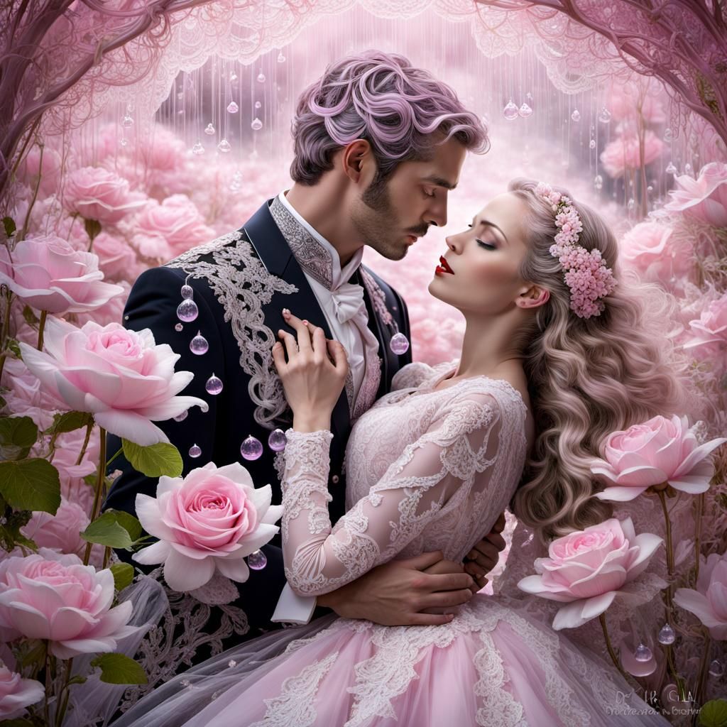 Ethereal Embrace in Light Pink Dreamscape