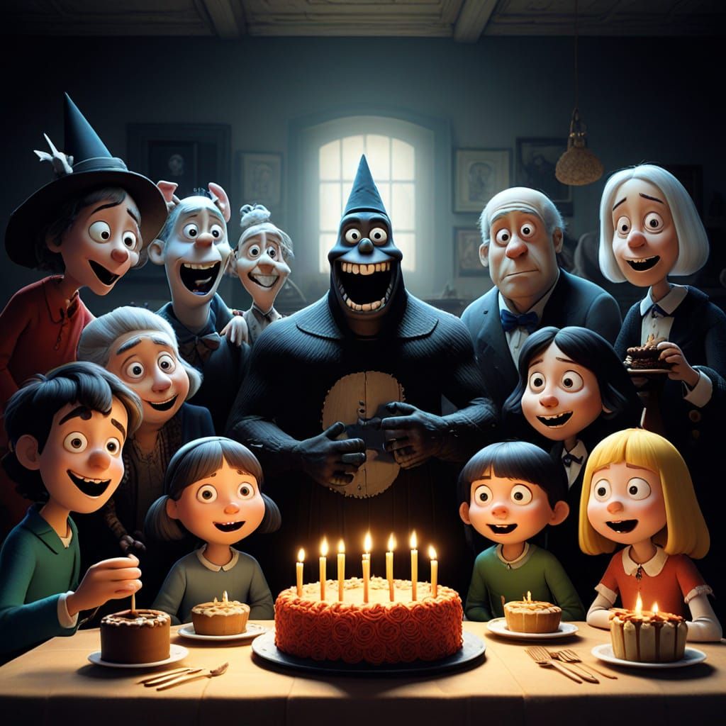 Spooky Birthday Party in Goya-Aardman Style