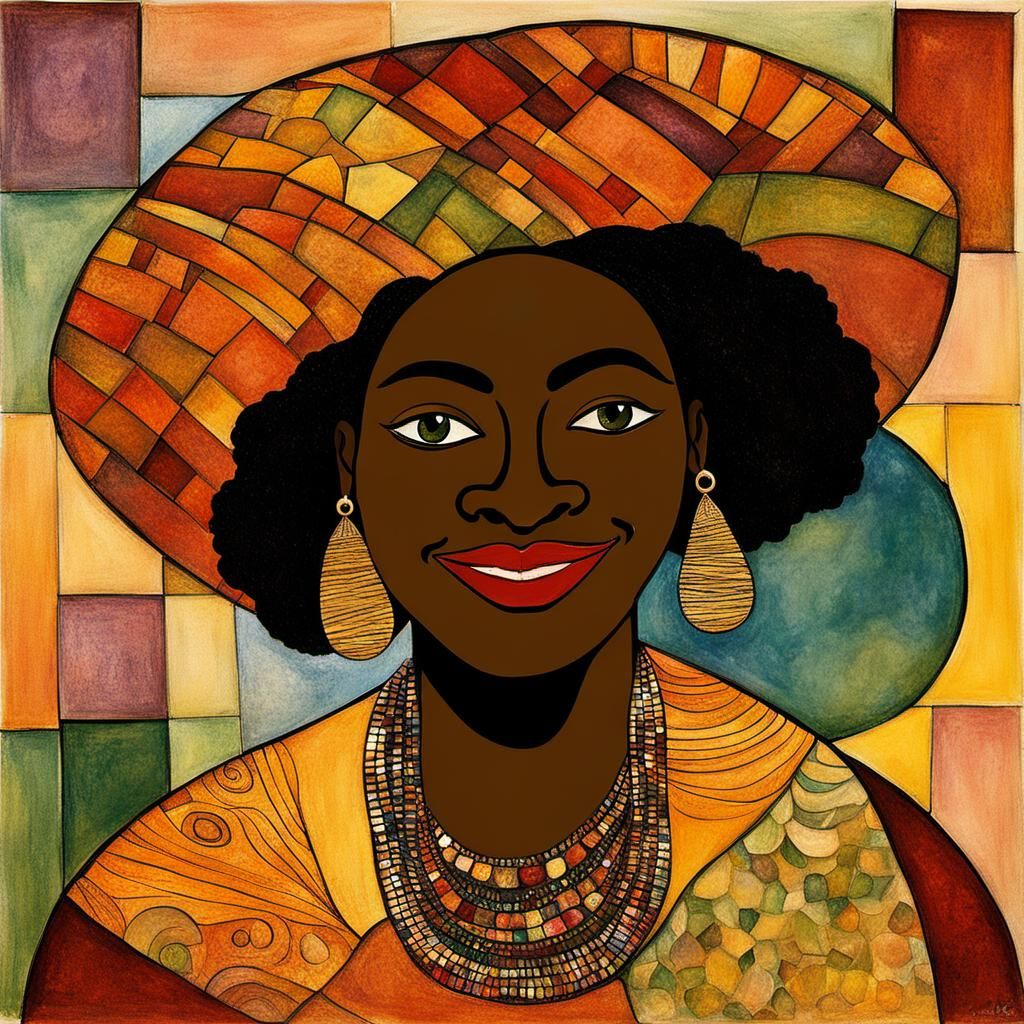 Smiling Girl in Surrealist Expressionist Style