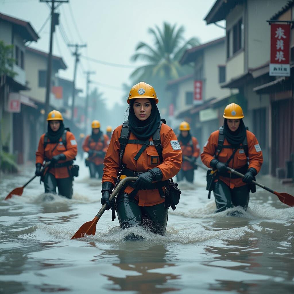 Women Lead Flood Disaster Rescue Efforts