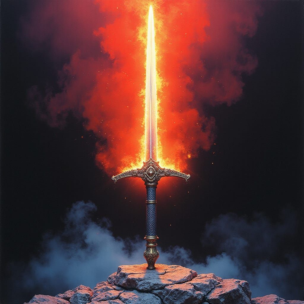 Aura Sword in Dark Fantasy Digital Art